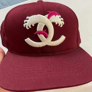 Pink dolphin double C waves hat